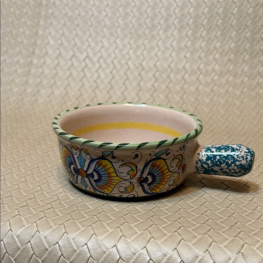 Italian Hand-Painted Terracotta Bowl Only Made in Italy